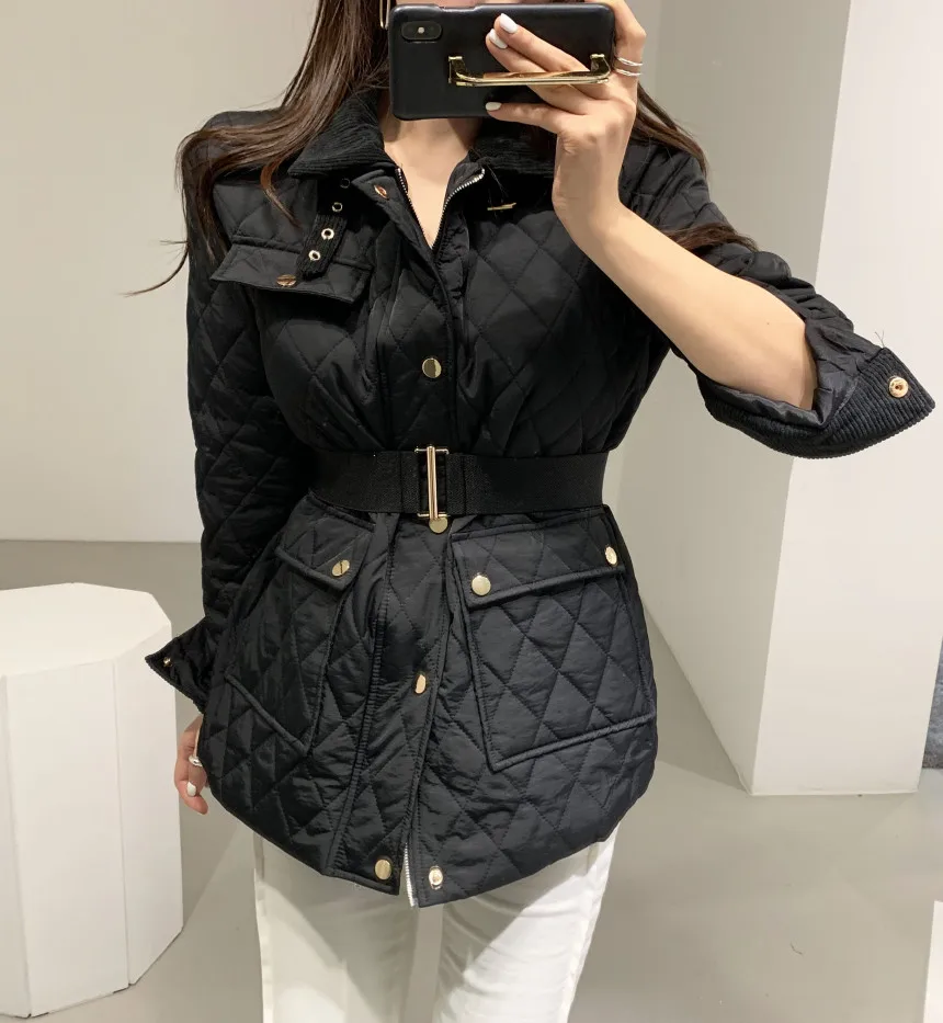 long puffer coat Alien Kitty Button Solid Women Coat Thicken Biker Pockets Jacket Chic Minimalist Korean 2021 New Winter Fashion All-Match woolrich parka