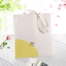 Желтая серия холщовая вместительная сумка для покупок сумка на заказ Печать текстовый логотип DIY Сумочка ежедневное использование эко экологическая многоразовая утилизация