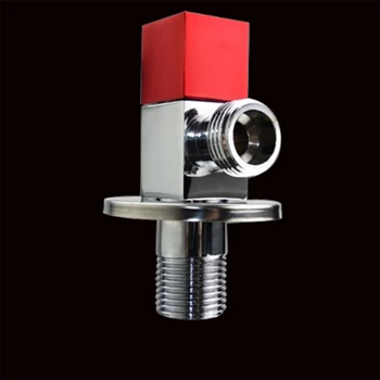 

Brass 3-Way T-Adapter Angle Valve 1 Inlet 2 Outlet Triple-cornered Valve Stop Bathroom Accessories 1/2 inch Connection Brass Hot