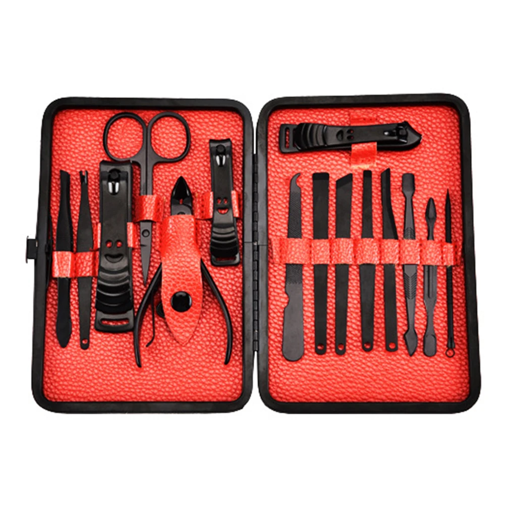

15pcs Stainless Steel Nail Clipper Cutter Scissors Grooming Kit Tweezers Pedicure Manicure Art Tools