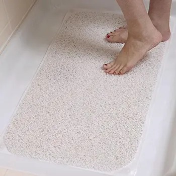 

PVC Loofah Bath Mat Anti Slip Tape Bathroom Rugs Water Flows Bathroom Rubber Carpet with Suctions Shower Foot Massage Quick-dry