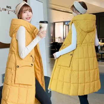 

Women Vest Sleeveless Autumn Hooded Vest Women Big Pockets Long Vest Women Spring Plus Size Sleeveless Women Vests And Waistcoat