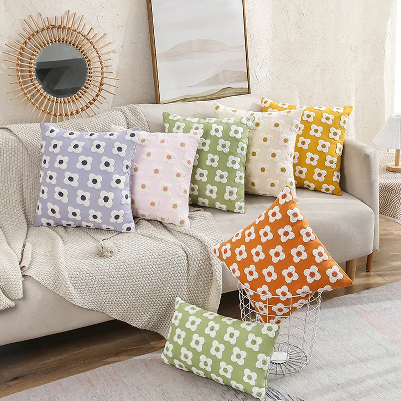 Federe per cuscini francesi di lusso leggeri Federe decorative per cuscini jacquard con piante verdi Decorazioni per la casa Decorazioni per il soggiorno  15