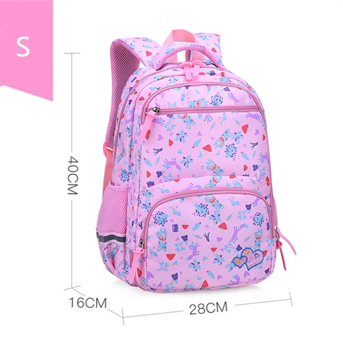 S pink Школьные сумки для 1-6 классов; модный детский школьный рюкзак с цветочным принтом; школьные сумки для девочек; повседневные Рюкзаки - Цвет: S pink