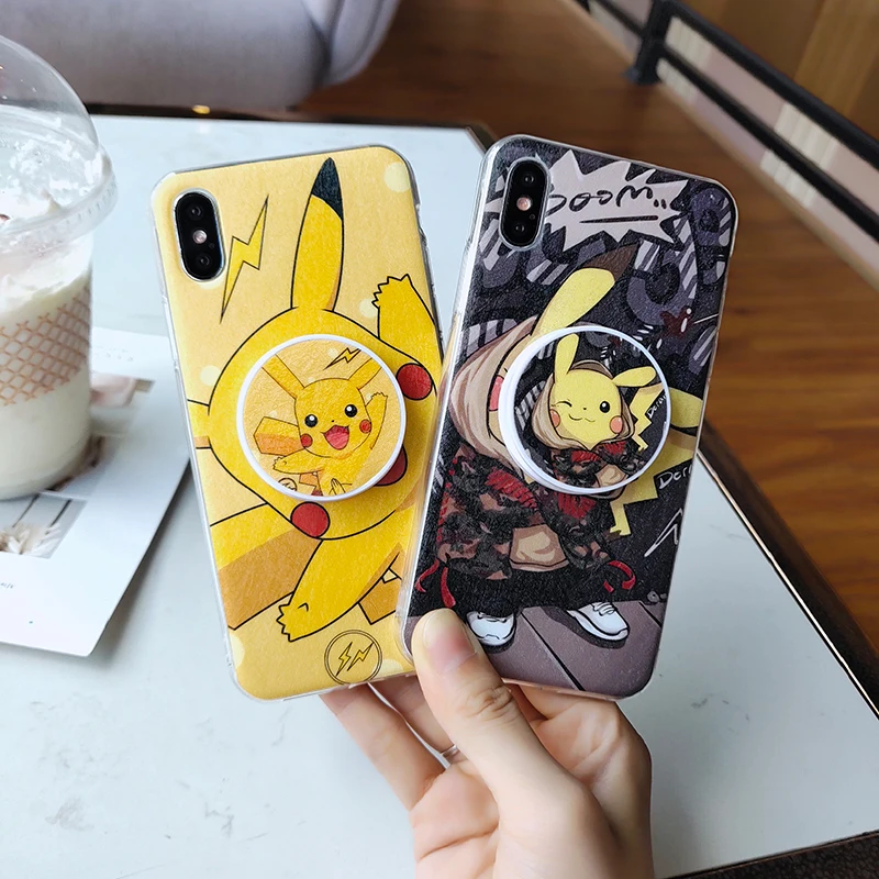 Новый чехол для телефона Pikachu, чехол для телефона IPhone XS Max XR X 8 6 6S 7 Plus, Модный мягкий силиконовый чехол Капа карамельного цвета желтого цвета