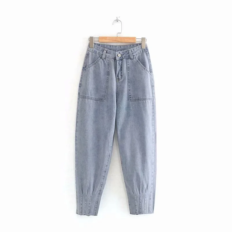 

Women Denim Harem Pants Jeans Slim Patchwork Jeans Close the Foot Long Jeans for Women Clothes Stretch Loose Jeans with Pocket