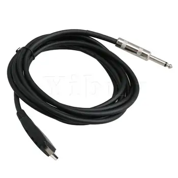 

Yibuy Black Metal Plastic Guitar Jack Link Connection Cable 3M Musical Tool