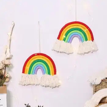 

2pcs/1pc Nordic Kids Room Rainbow Hanging Decoration Rainbow Wall Hanging Decor Room Decoration Accessories Living Room Decor