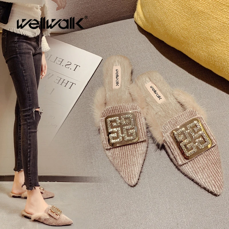 ladies open back loafers