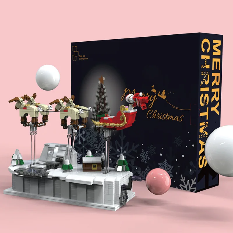 

759Pcs Christmas Eve Flying Santa Claus Building Blocks Model Bricks Assembly Toys Set Educational Kids Birthday Gifts 49007