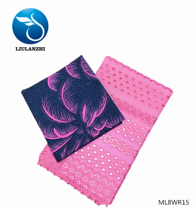 LIULANZHI Африканская Хлопковая Ткань Горячая Распродажа нигерийская восковая хлопковая ткань и пробивная хлопковая кружевная ткань для женщин ML8WR01-ML8WR29