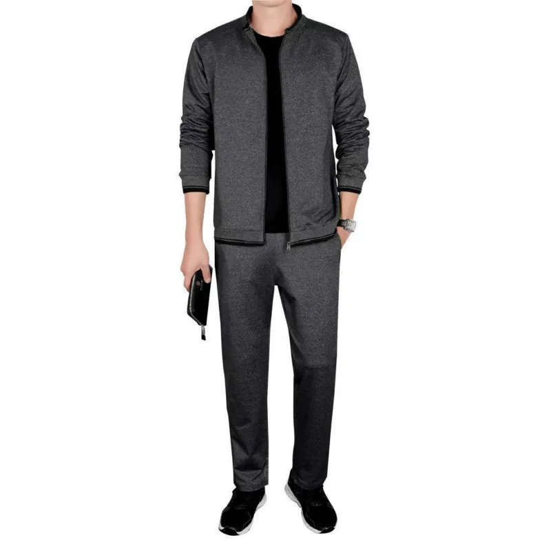 

Men Tracksuit Set Sweatshirt Sporting Casual Large Size Coat Jacket + Pants Casual Men's Sports Suit Men's Sportswear Two Piece