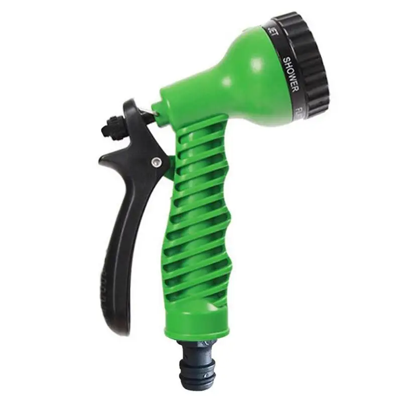 Шланг садовый Регулируемый 7 моделей насадки для разбрызгивателя водяной пистолет насадка для мытья автомобиля водяной шланг распылитель головка портативный домашний - Цвет: Зеленый