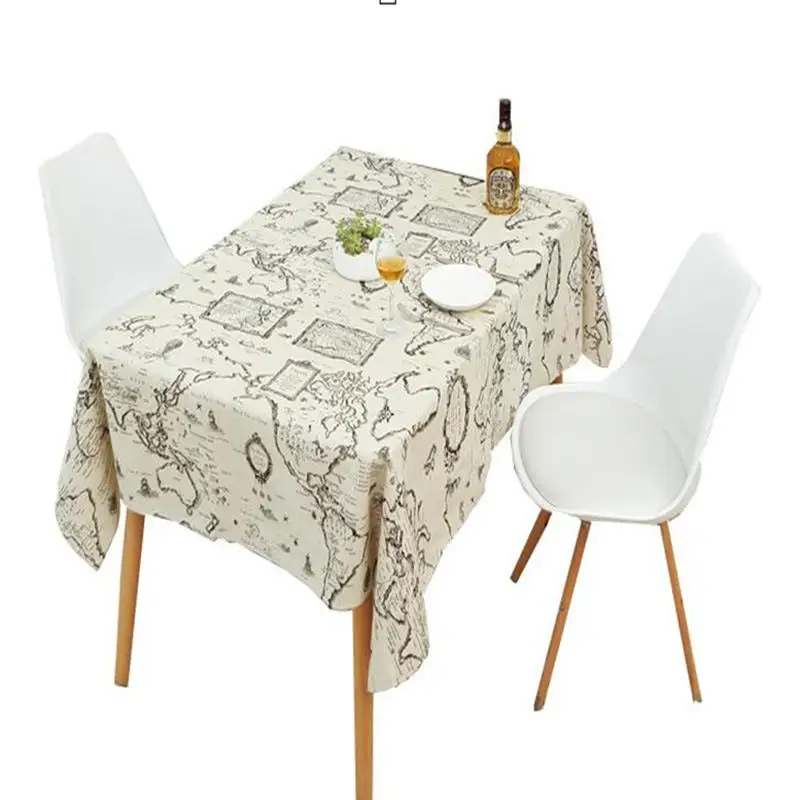  European Style World Map Table Cloth 140cmx250cm Rectangle Table Cover Tableclothes Home Fimaly Din