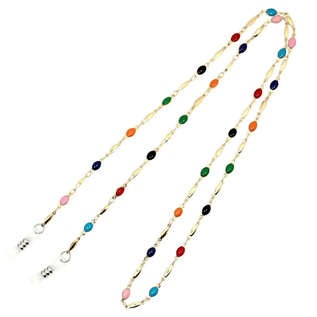 Винтажные цепочки для очков и шнуров-красочные эмалированные бусины цепи-для солнцезащитных очков держатель ремни ожерелье