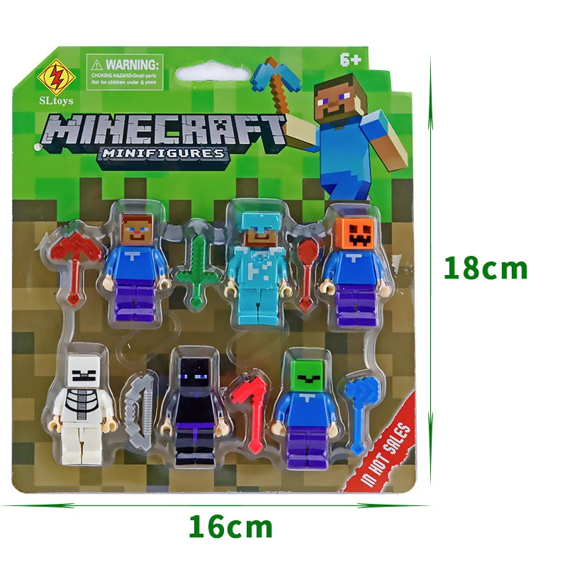 Minecraft-Juego de bloques de construcción digital periférico, juguete de bloques de construcción compatible con muñeca, regalo de cumpleaños para niños