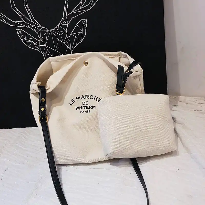 canvas tote bag with crossbody strap