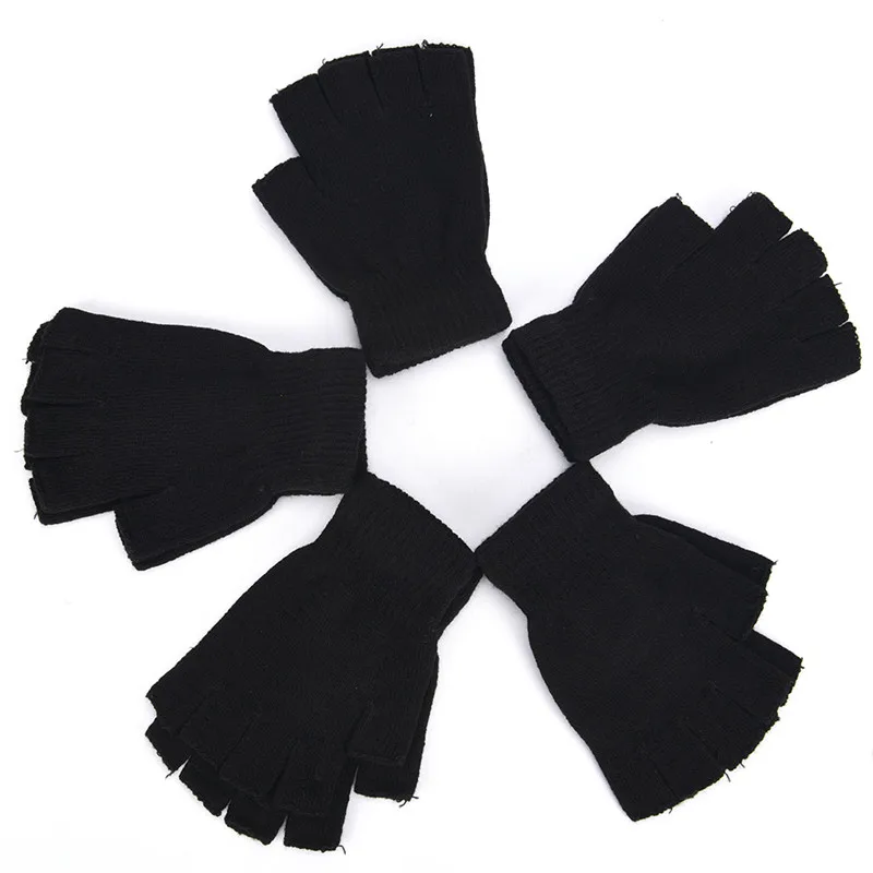 1pair Women Men Fingerless Gloves Mitten Knitted Autumn Winter Touch Screen het Half-Fingers Adult Warm Winter
