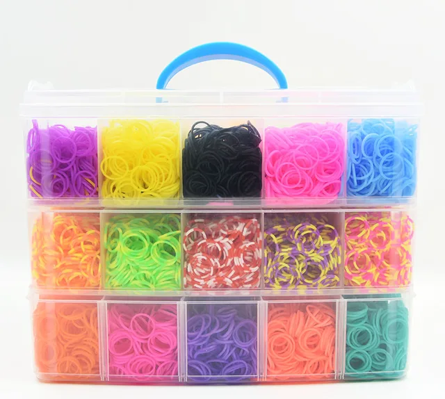 DIY Toy Rubber Bands Set Kid DIY Bracelet Silicone Rubber Bands Elastic  Weave Bands Toy Children Goods 3