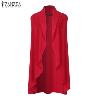 

Women Casual Sleeveless Vests Cardigan 2019 ZANZEA Office Lady Warm Coats Jackets Chaqueta Mujer Overcoats Outwear Plus Size 5XL