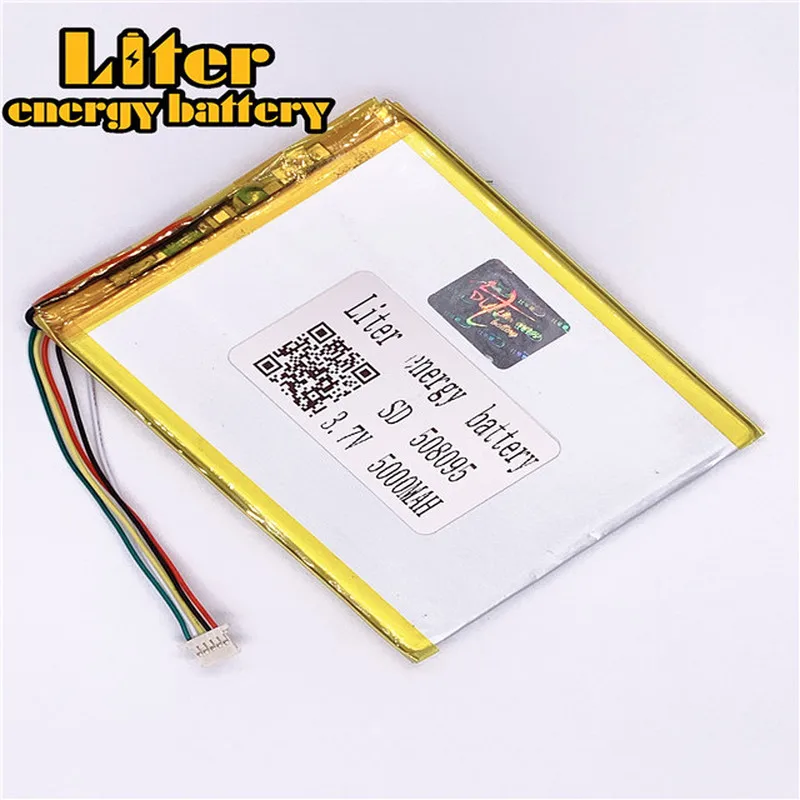 1,0 мм 5pin разъем 508095 5000mah 3,7 V дешевая цена литий-полимерная батарея для планшетных ПК