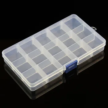 

Hot! 15 Slots Plastic Storage Box Case Home Organizer Earring Jewelry Container Arrival