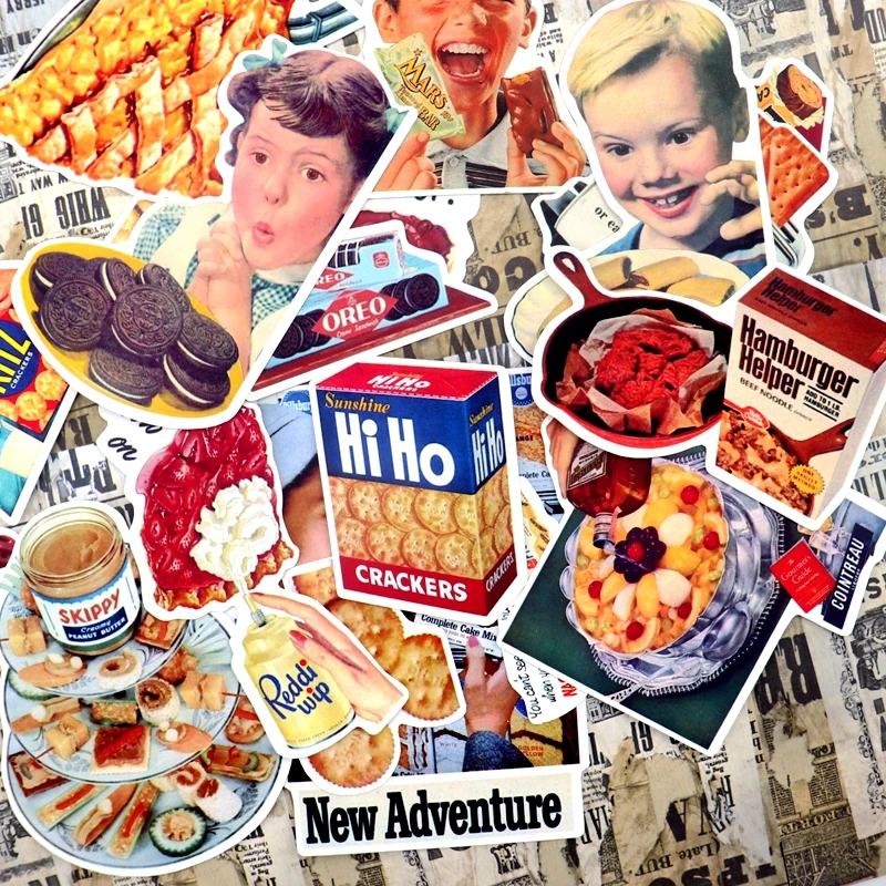 

18 шт Канцелярские Ретро Америка еды наклейки эстетическое старинные декоративные стикеры тетрадь планировщик для скрапбукинга "сделай сам"