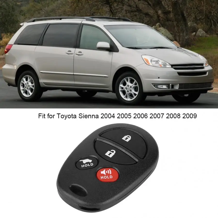 Автомобильный ключ с 4 кнопками GQ43VT20T подходит для Toyota Sienna 2004 2005 2006 2007 2008 2009