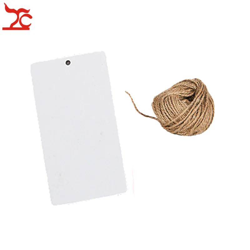 Wholesale 1000Pcs Kraft Paper Tags Luggage Wedding Note Label With Jute String DIY Blank Kraft Travel Gift Hang Tag 4 Colors - Цвет: white with string