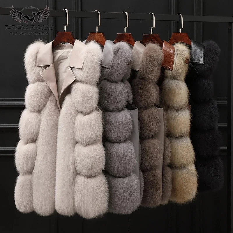 Winter Fashion Real Fox Fur Vests For Women Mid
