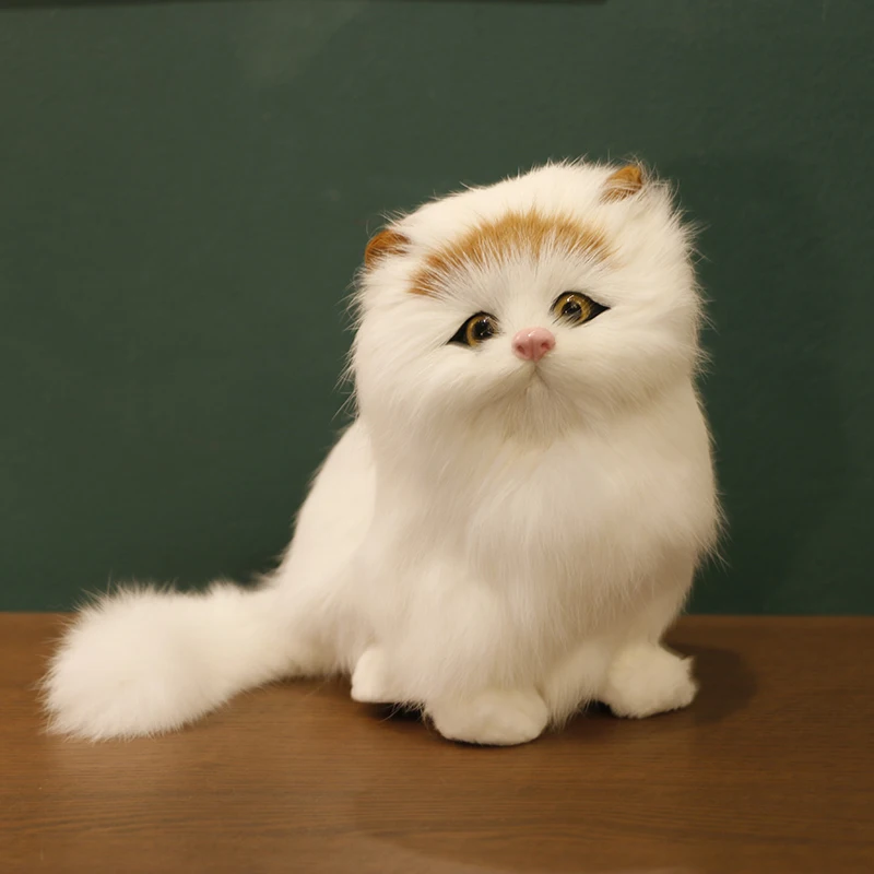 Realistic Pet Cat Dolls Kitten Figurines Plush Toy For Kids Birthday Gift Ornaments Home Table Decoration 5