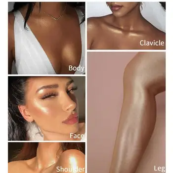

4 Colors Natural Shine Highlighter Bronzerr Liquid Glitter Brightener Palette Illuminator Contour Cream Face Makeup Cosmeti H7P1