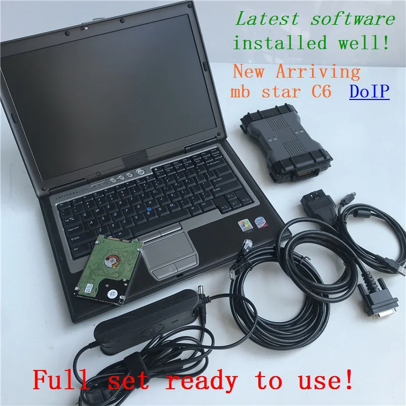 Топ mb star diagnosis mb star c6 vci doip sd c6 с программным обеспечением HDD V2019.12 новейший в D630 ноутбук 4G б/у ПК готов к использованию