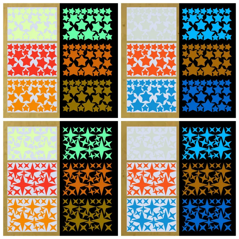 Glow Stars Stickers Kids Room Wall Ceiling Decoration Star Sticker Scrapbook Album Book Fridge Door Laptop Phone Car Vinyl Decal