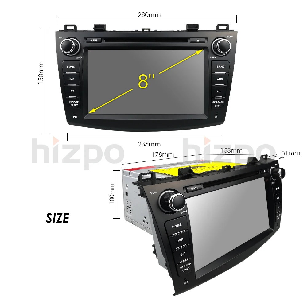 Android 9.0 Auto Radio 2 Din Car Stereo DVD GPS Navi For Mazda 3 Mazda3 2010 2011 2012 2013 8