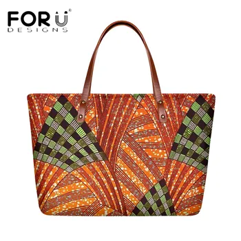 

FORUDESIGNS Brand Luxury Design Lady Handbag African Tribe Pattern Printing Fashion Women Totes Bag Shoulder Bag Sac A Main