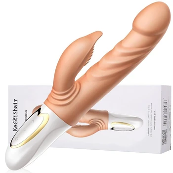 KeRiShair Vibrators for Women Soft Silicone Dildo Rabbit Vibrator Female Sex Toy Vibrator Women Anal G Spot Clitoris Stimulator
