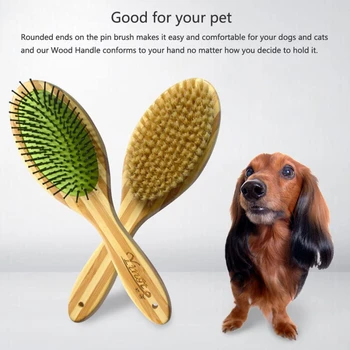

1PCs Double-sided Pet Comb Big Dog Brush Beauty Comb For Cats Dogs Hair Removal Soft Brush Wooden Pet Comb Grooming Dog Supplies