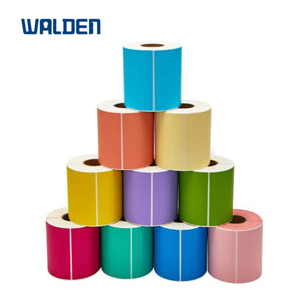 Colorful Self-adhesive Label Roll Blank Three-proof Color Thermal Label Paper Printing Thermal Bar Code Paper RFID Sticker
