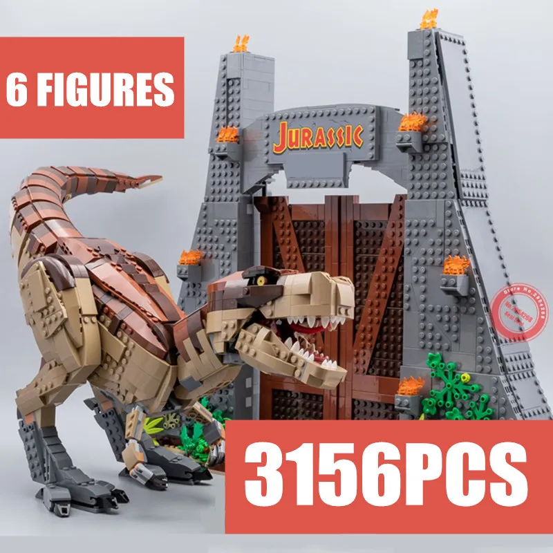 

New Jurassic World T.REX RAMPAGE Park Fit Legoings Dinosaur Model Building Blocks City Figures Bricks 75936 Toys Kid Gift