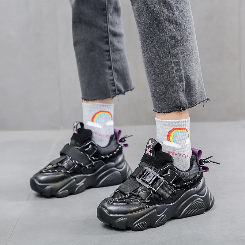 

35-43 Large Size Women Running Sneakers Thick-Soled Sponge Cake Dad Shoes INS Chunky Sneakers Stylish Women Casual Shoes Couple
