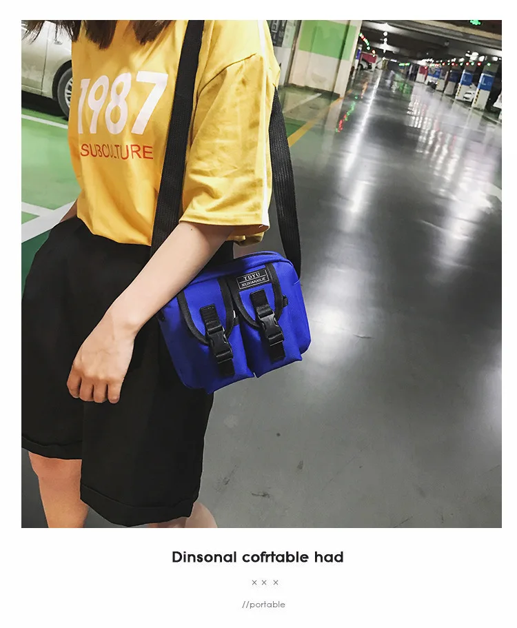 Couples Celebrity Style Canvas Wear-Resistant Oblique Bag Women's Mortise Lock Disco Dancing Bag Casual Shoulder Bag