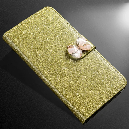 Для iPhone X, XR, XS Max, для iPhone 6, 7, 8 Plus, 6s Plus, роскошный блестящий флип-чехол для телефона, чехол-бумажник - Цвет: gold butterfly