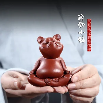 

Changtao] Yixing mine purple sand tea ceremony accessories tea playing accessories big red robe Yoga pig tea pet