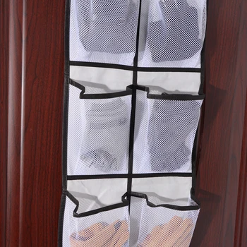 

12 Large Mesh Pockets Hanging Shoe Organizer Rack Hanging Bags Wall Bag Room Shoes Slippers Storage Tidy Storage Box