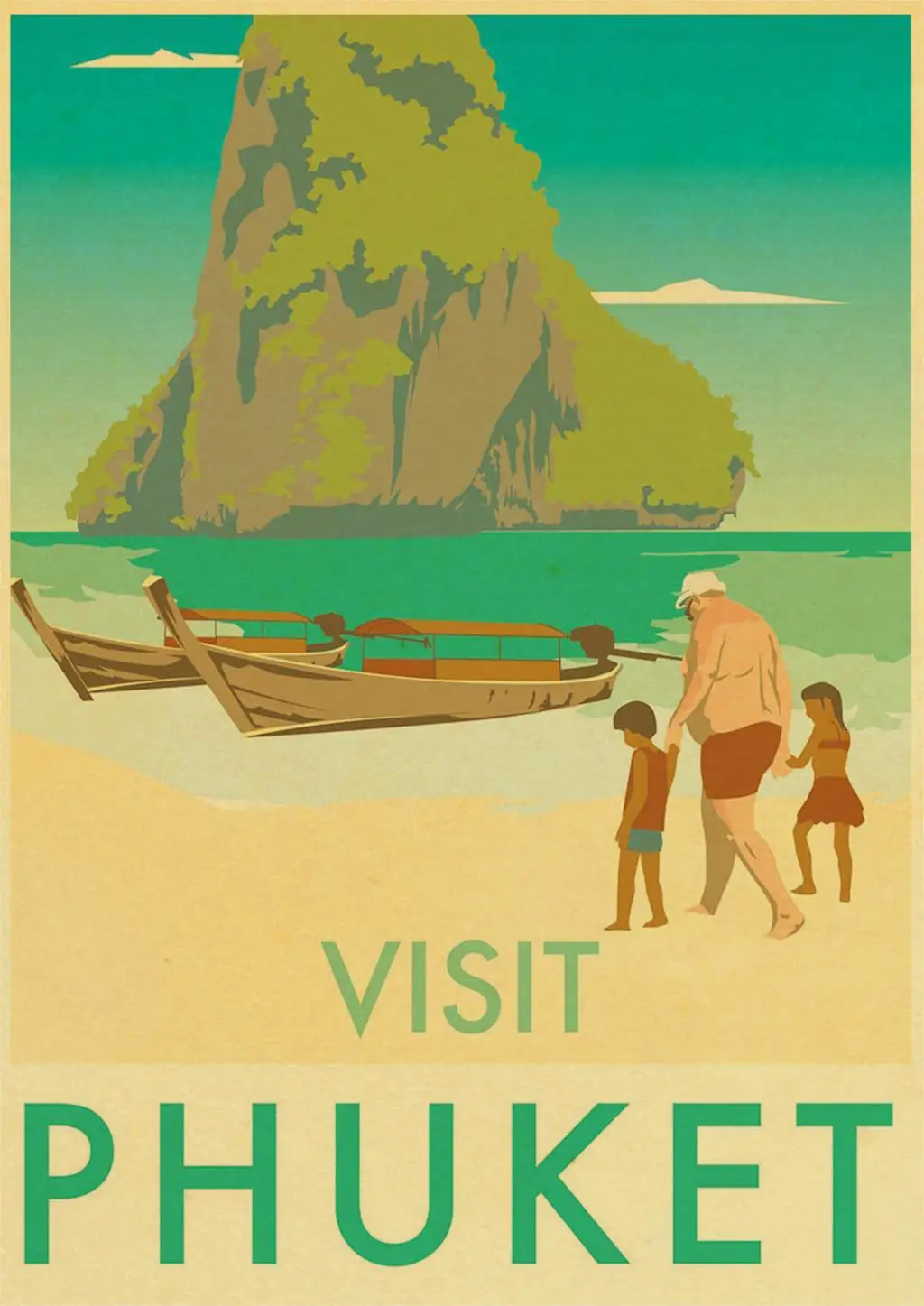 Vintage Travel City Landscape Retro Posters and Prints Wall Stickers Print on Kraft Paper Art For Home Room Decor Painting