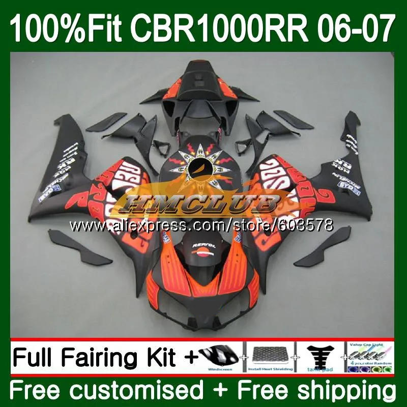 Литьевая форма для HONDA CBR 1000 RR CBR 1000RR 2006 2007 матовая Repsol 80CL. 37 корпус CBR1000 RR CBR1000RR 06 07 OEM обтекатели
