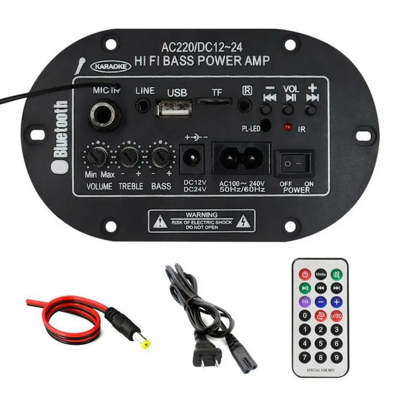 New 30W 220V Amplifier Board Audio Car Bluetooth Amplificador USB dac FM radio TF Player Subwoofer DIY Amplifiers For Home | Электроника