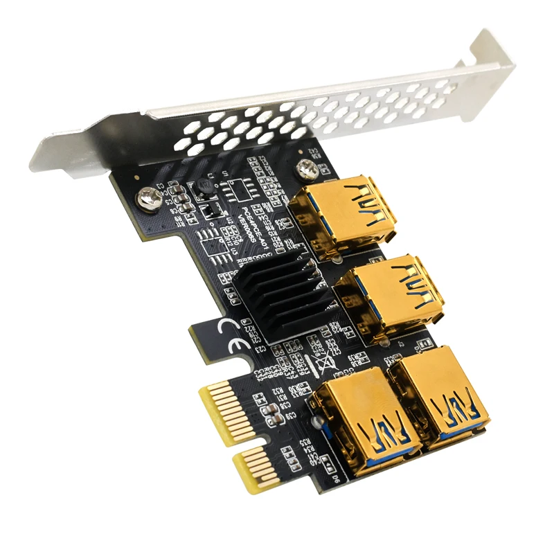 Переходник TISHRIC PCIE 1 на 4 USB 3 0 усилитель концентратор PCI Express X16 адаптер с