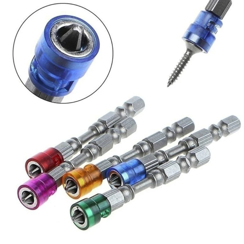 5 шт./компл. крестовая отвертка головка партия шуруповерт бит Практичный Прочный портативный 65 мм Желтый Серебряный алюминиевый кольцевой ручной инструмент деталь